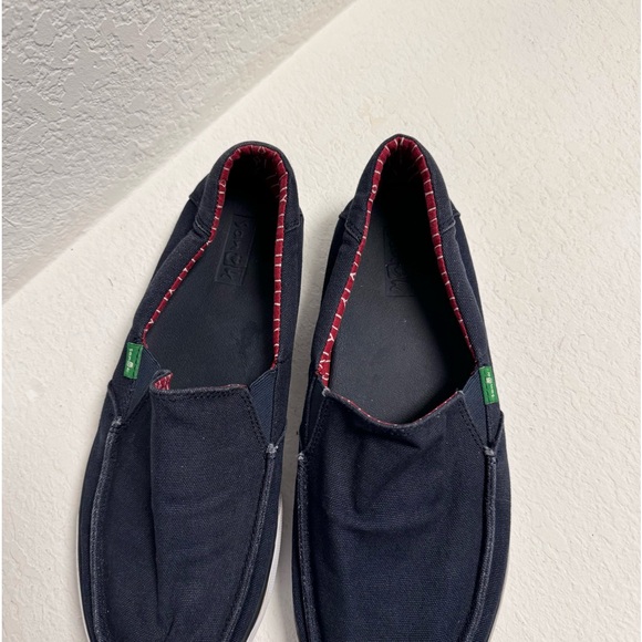 Sanuk Dark Blue Fabric Upper slip on Sneaker Mens 9 - Picture 6 of 8